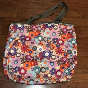 LeSportsac totes with flowers. Zipper pocket